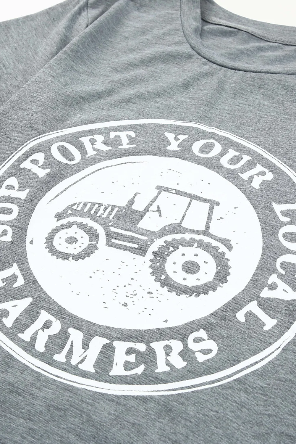 Gray SUPPORT YOUR LOCAL FARMERS Graphic Tee