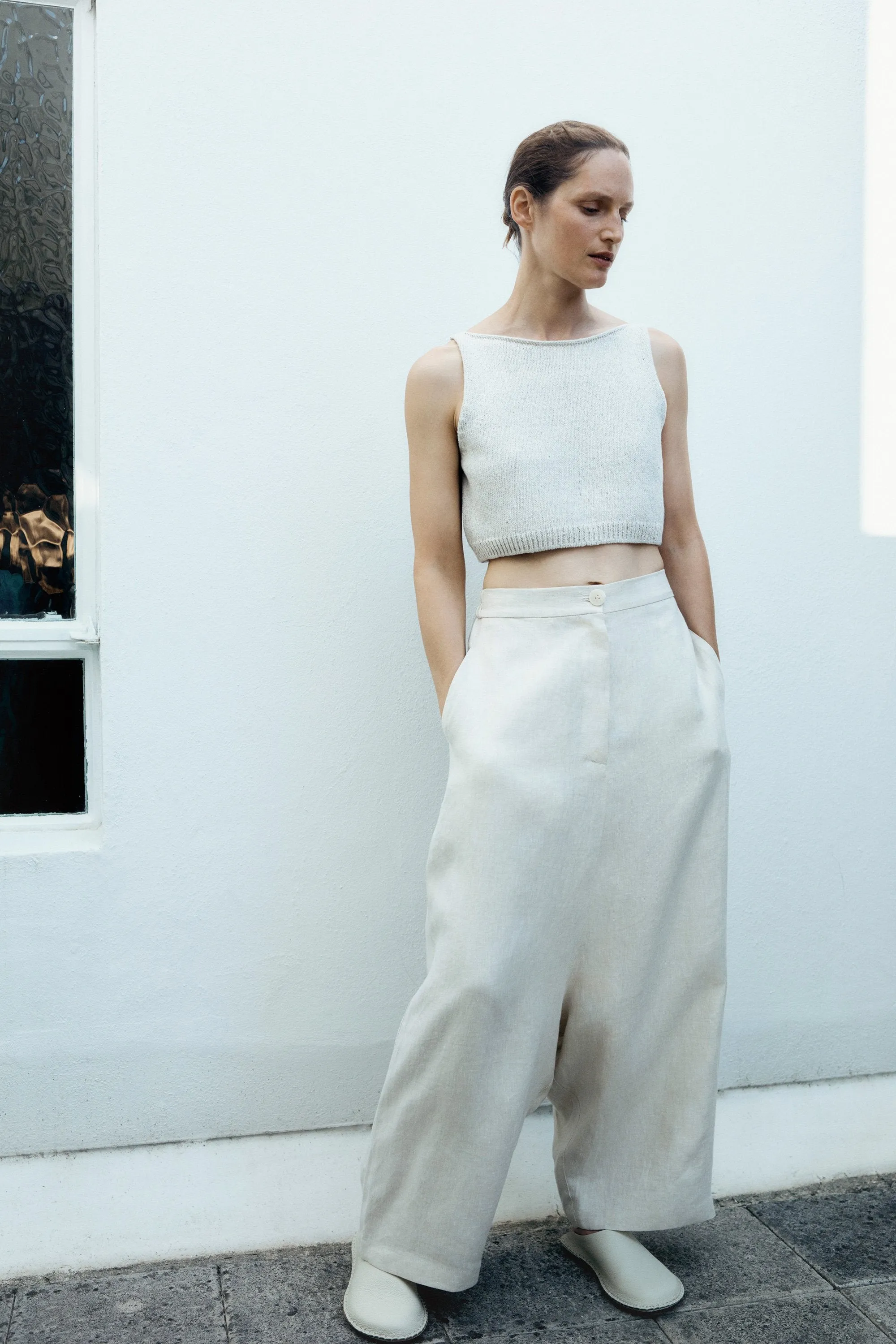 Heather Cotton Top, Natural