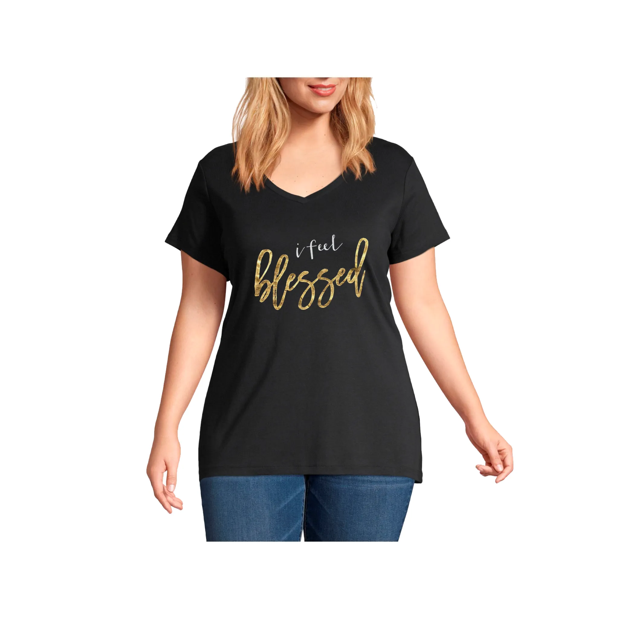 High Velocity I feel blessed Plus Graphic Short Sleeve Tee
