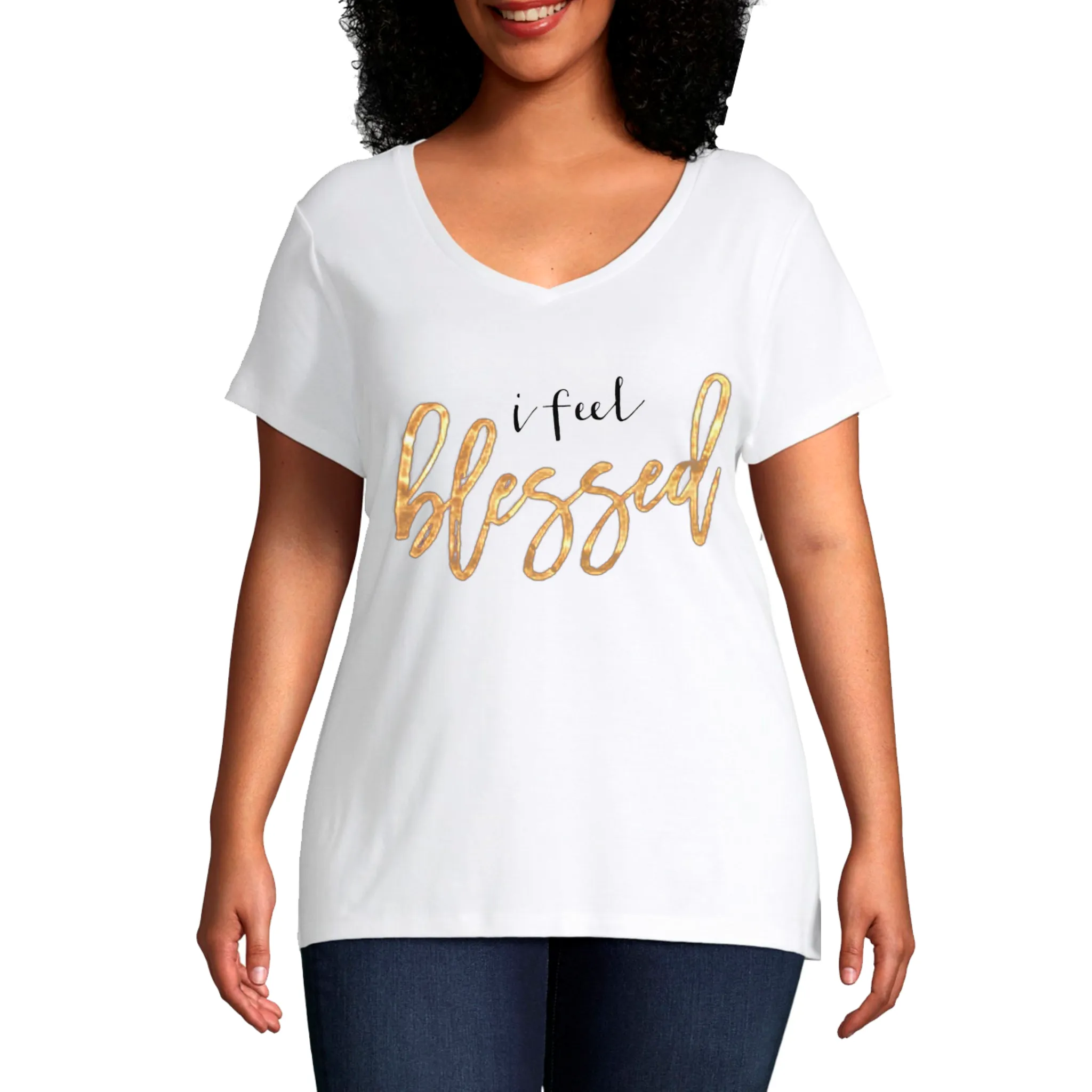 High Velocity I feel blessed Plus Graphic Short Sleeve Tee