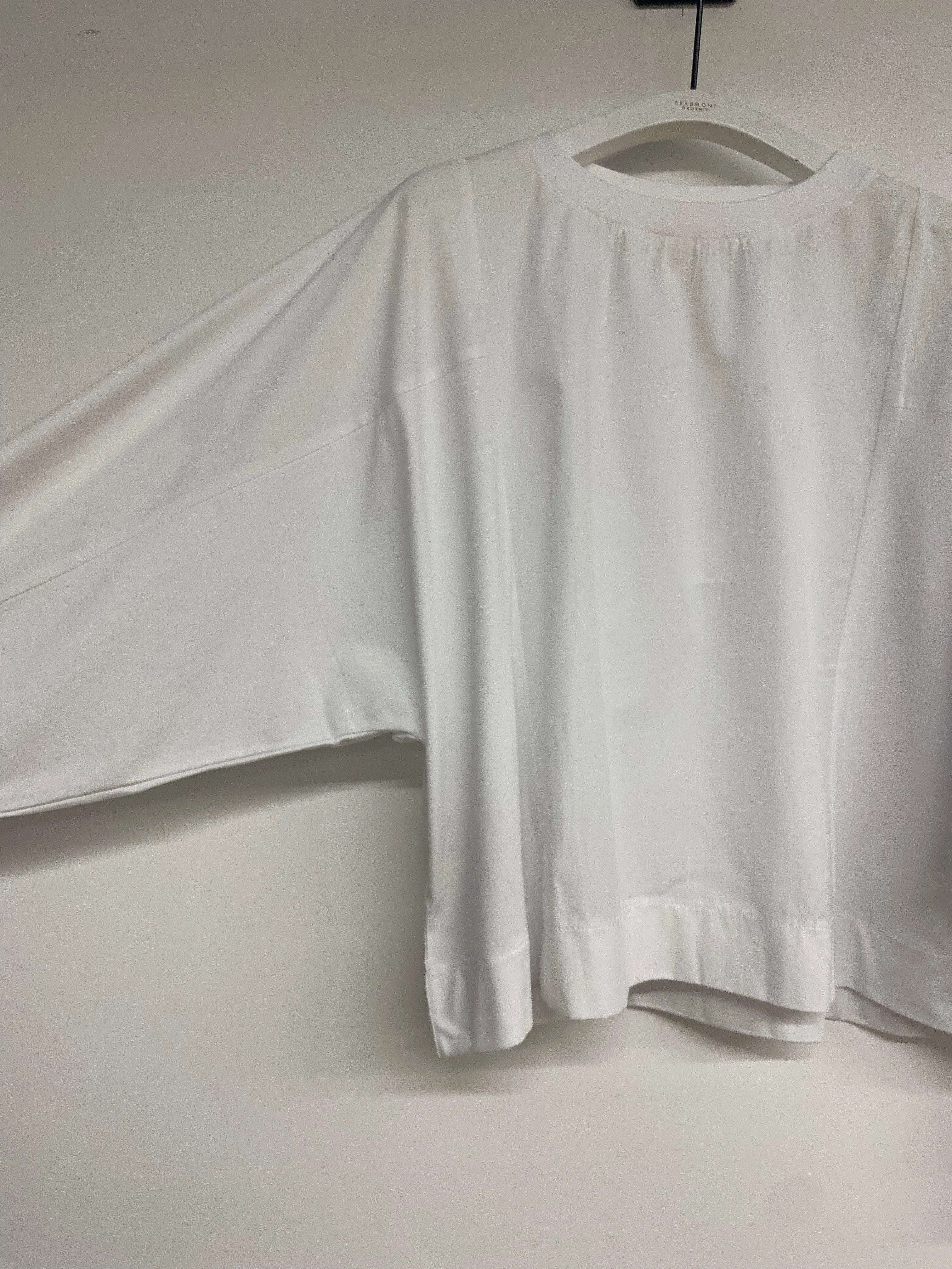 Hinoki Organic Cotton Jersey and Poplin Top in White