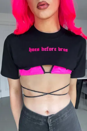 Hoes Before Bros Crop Tee