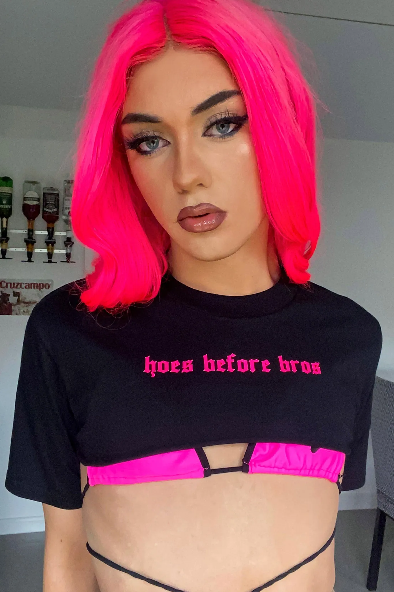 Hoes Before Bros Crop Tee