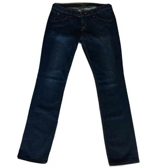Hudson Women's Jeans Size 28 Dark Wash Signature Straight Low Rise Made In USA‎