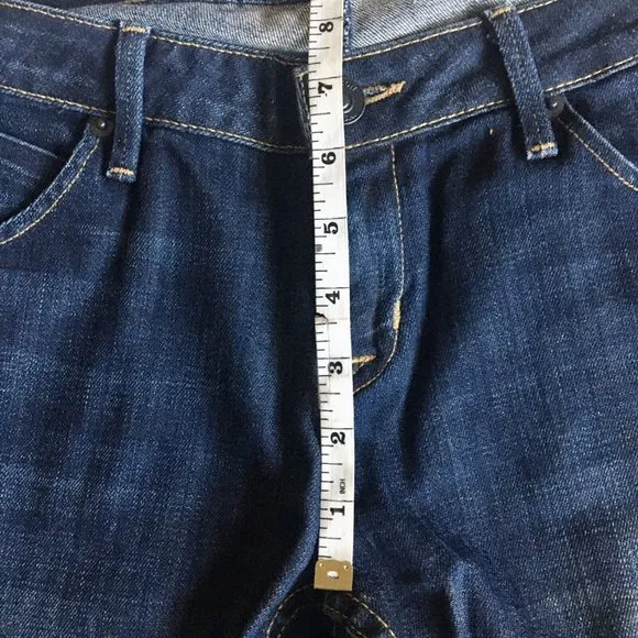 Hudson Women's Jeans Size 28 Dark Wash Signature Straight Low Rise Made In USA‎