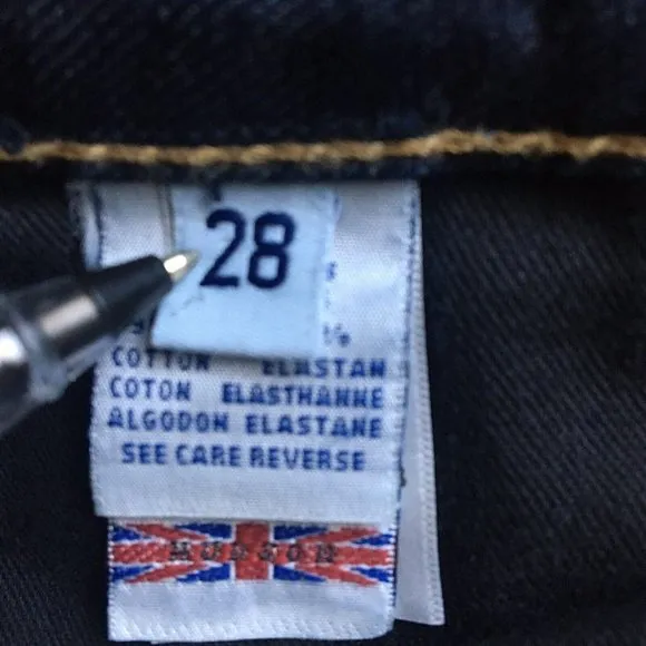 Hudson Women's Jeans Size 28 Dark Wash Signature Straight Low Rise Made In USA‎