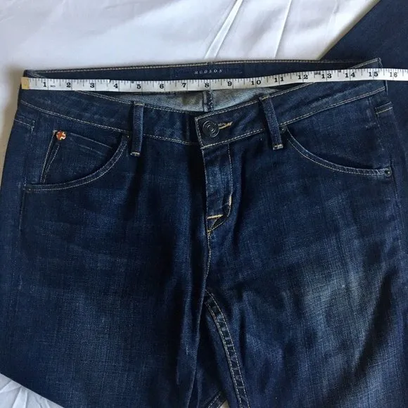 Hudson Women's Jeans Size 28 Dark Wash Signature Straight Low Rise Made In USA‎