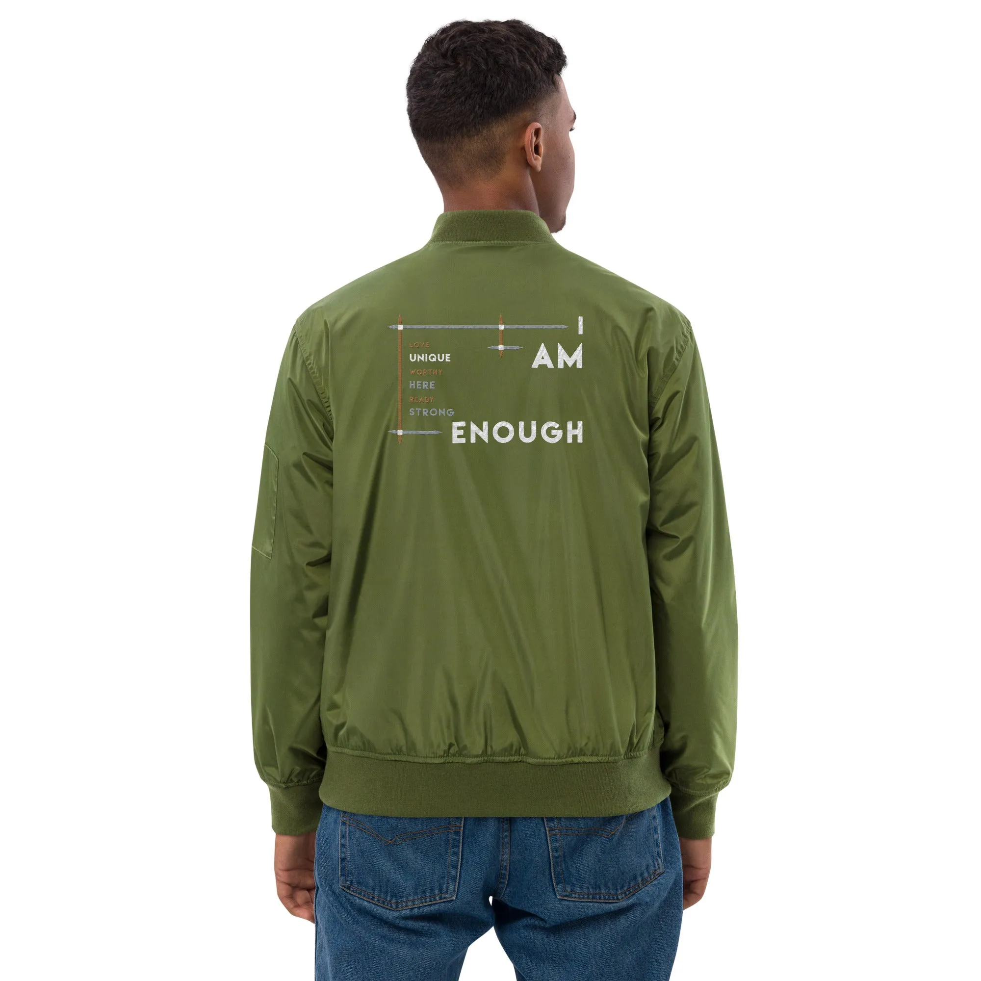 I Am Enough - Colorful Premium Recycled Bomber Jacket