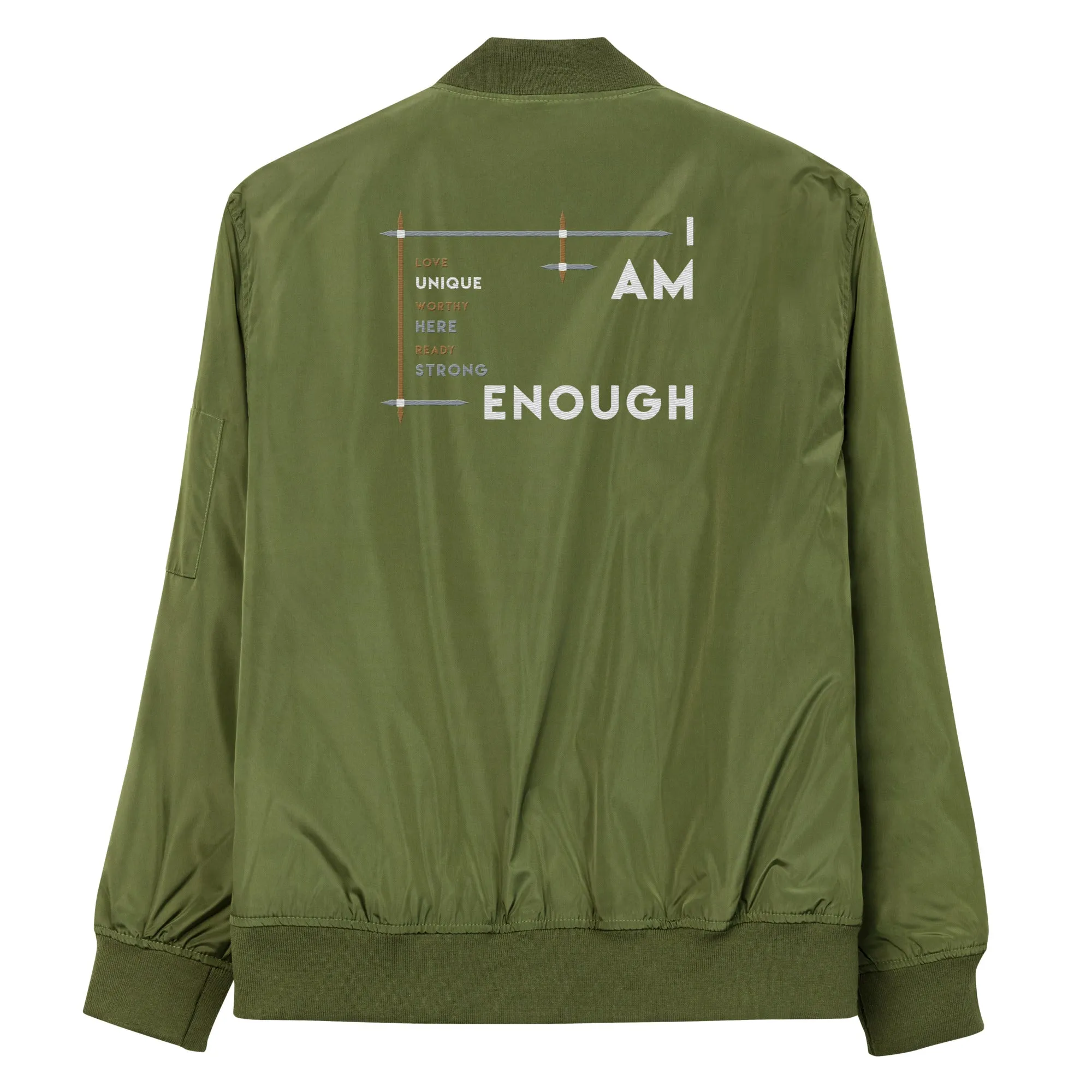 I Am Enough - Colorful Premium Recycled Bomber Jacket