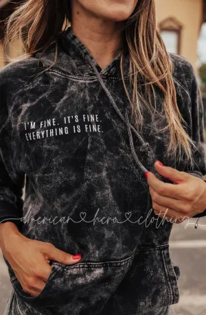I'm Fine. It's Fine. Everything Is Fine Vintage Raglan Hoodie