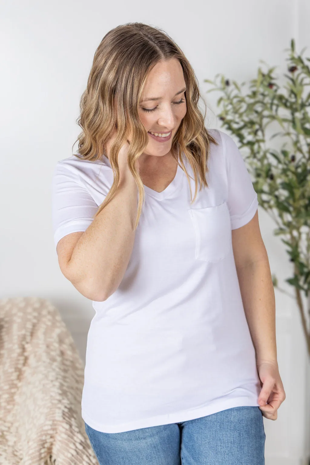 IN STOCK Sophie Pocket Tee - White