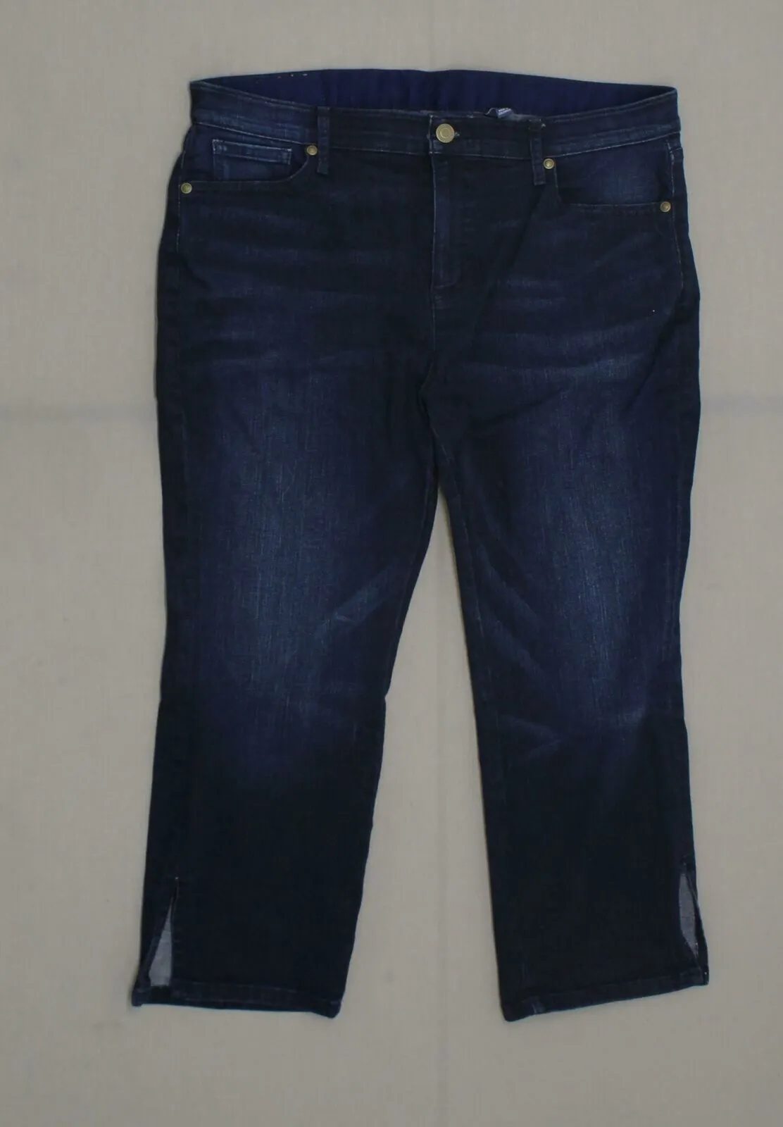 Isaac Mizrahi Live! Women's Petite True Denim Ankle Jeans with Side Slits 16P