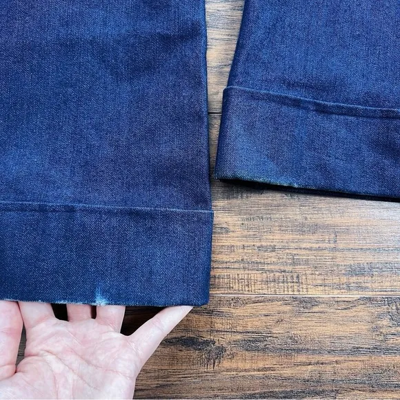 J Brand • high rise flare bell bottom jeans cuffed indigo wide leg 2224 dark