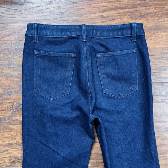 J Brand • high rise flare bell bottom jeans cuffed indigo wide leg 2224 dark
