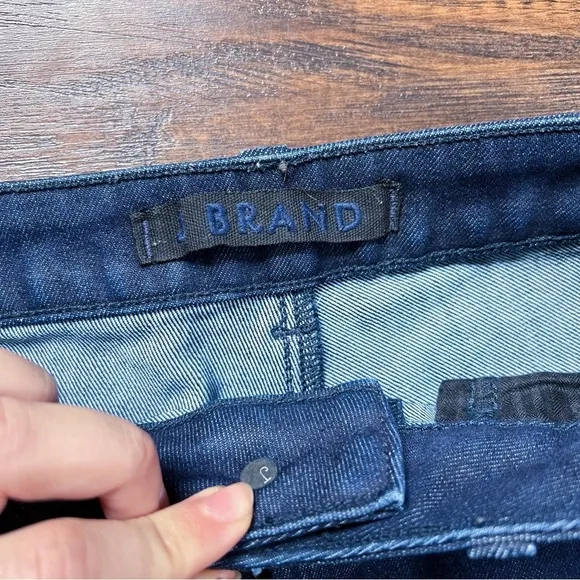 J Brand • high rise flare bell bottom jeans cuffed indigo wide leg 2224 dark
