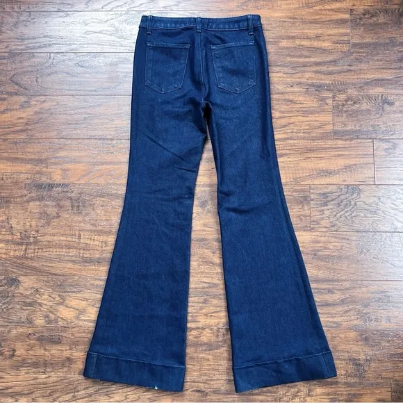J Brand • high rise flare bell bottom jeans cuffed indigo wide leg 2224 dark