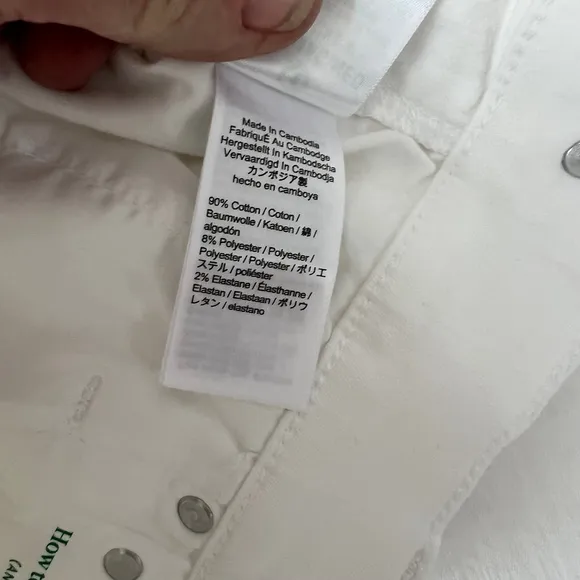 J.Crew NWT 9&quot; Vintage Slim-Straight Jeans in White, Size 33 - High Rise, Eco-Fri