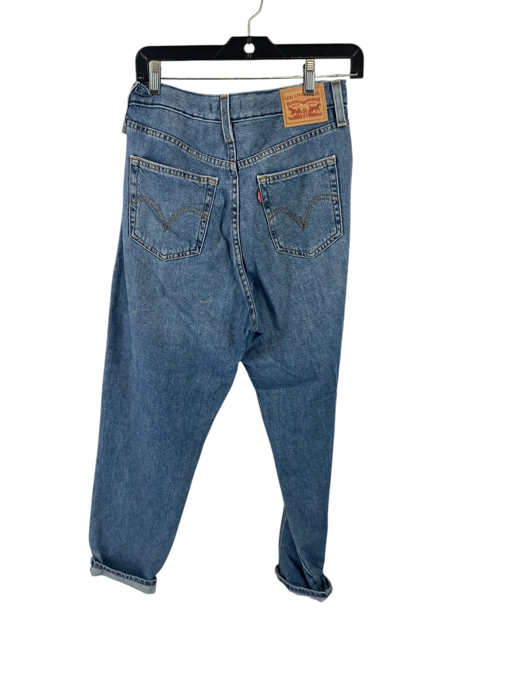 Jeans Straight By Levis In Blue Denim, Size: 28