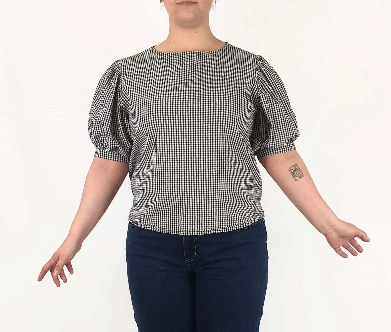 Jericho Road black and white check print top size 14