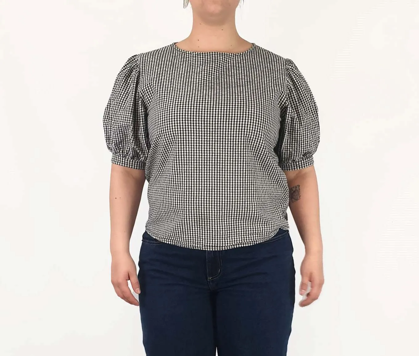 Jericho Road black and white check print top size 14