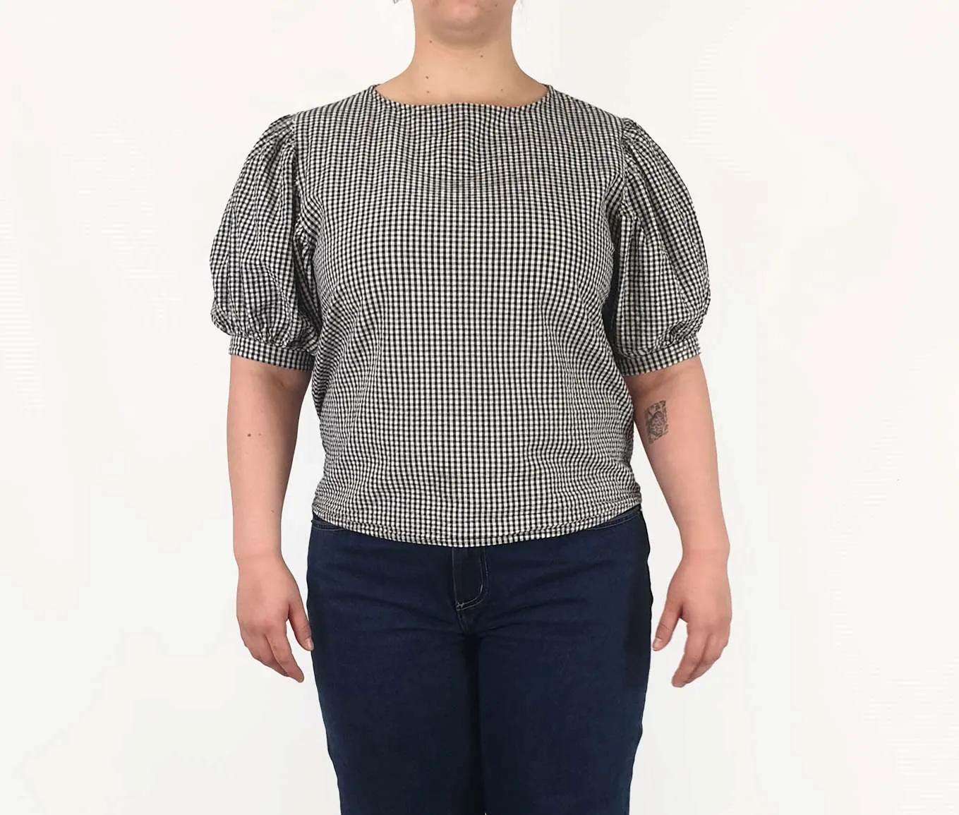 Jericho Road black and white check print top size 14