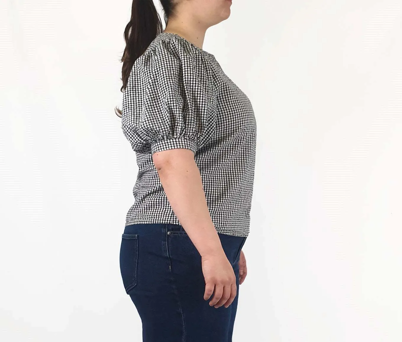 Jericho Road black and white check print top size 14