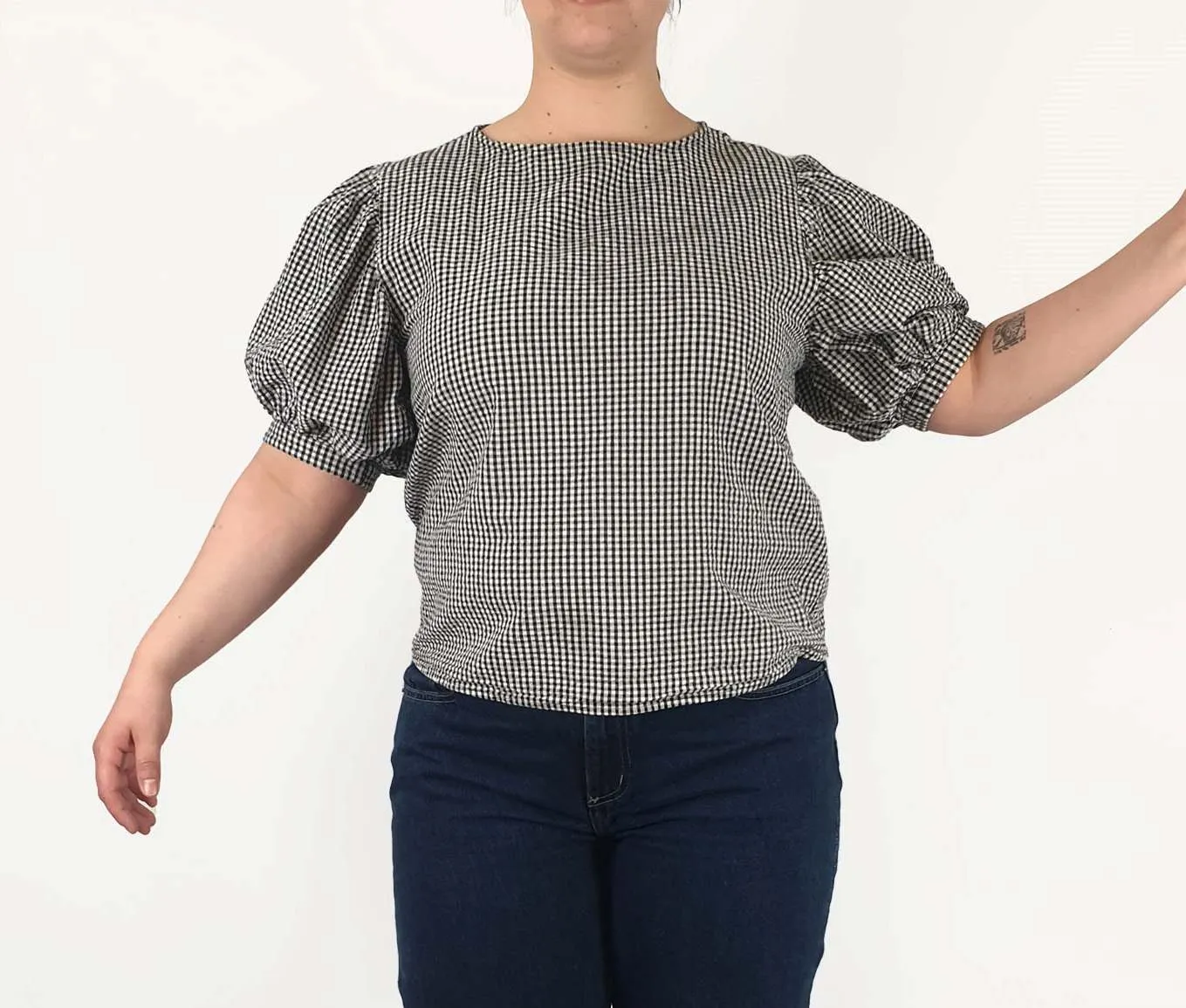 Jericho Road black and white check print top size 14