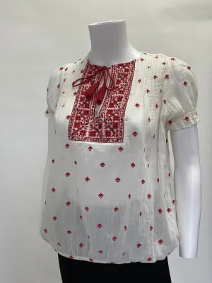 Joie Linen Embroidered Top