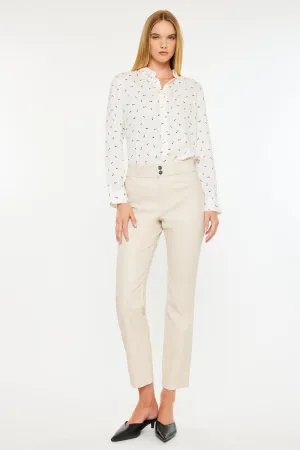 Judith High Rise Faux Leather Skinny Straight Leg  Jeans