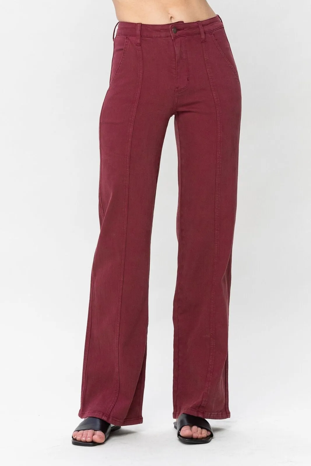 JUDY BLUE HIGH WAIST STRAIGHT SAGE JEANS