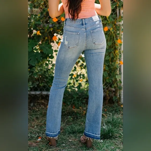 Judy Blue Mid Rise Medium Wash Released Shadow Hem Bootcut Jeans Various NEW