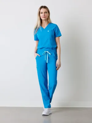 JULIETA RE-GARDE™ - BLEU AZUR - Straight Cut Scrub Pants||JULIETA RE-GARDE™ - BLEU AZUR - Pantalon Coupe Droite