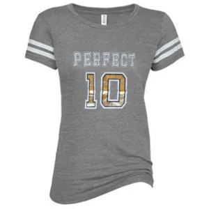 Junior Plus Foil Graphic Football Top Grey-Perfect 10