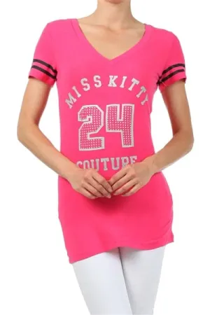 Juniors V-Neck Sport Tee Fushia -  Pack of 6