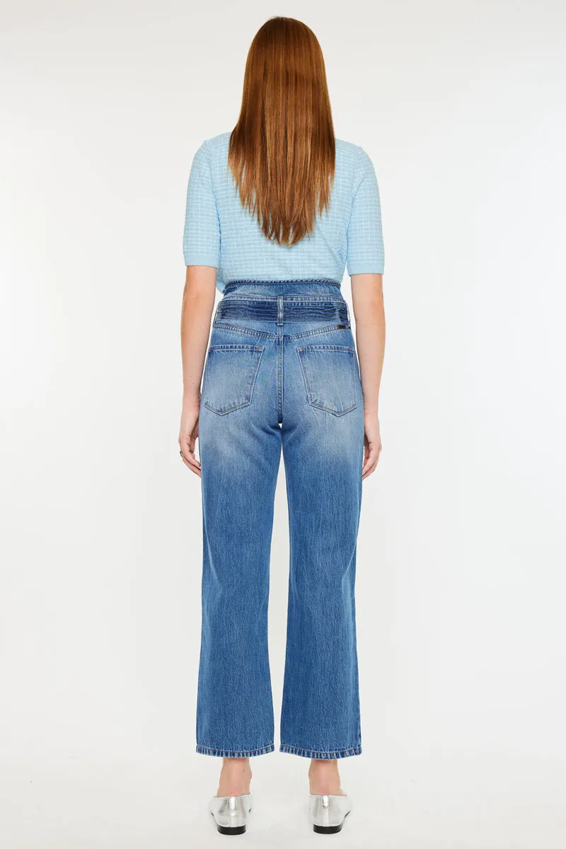 Kaas Ultra High Rise Belted Paperbag Straight Leg Jeans