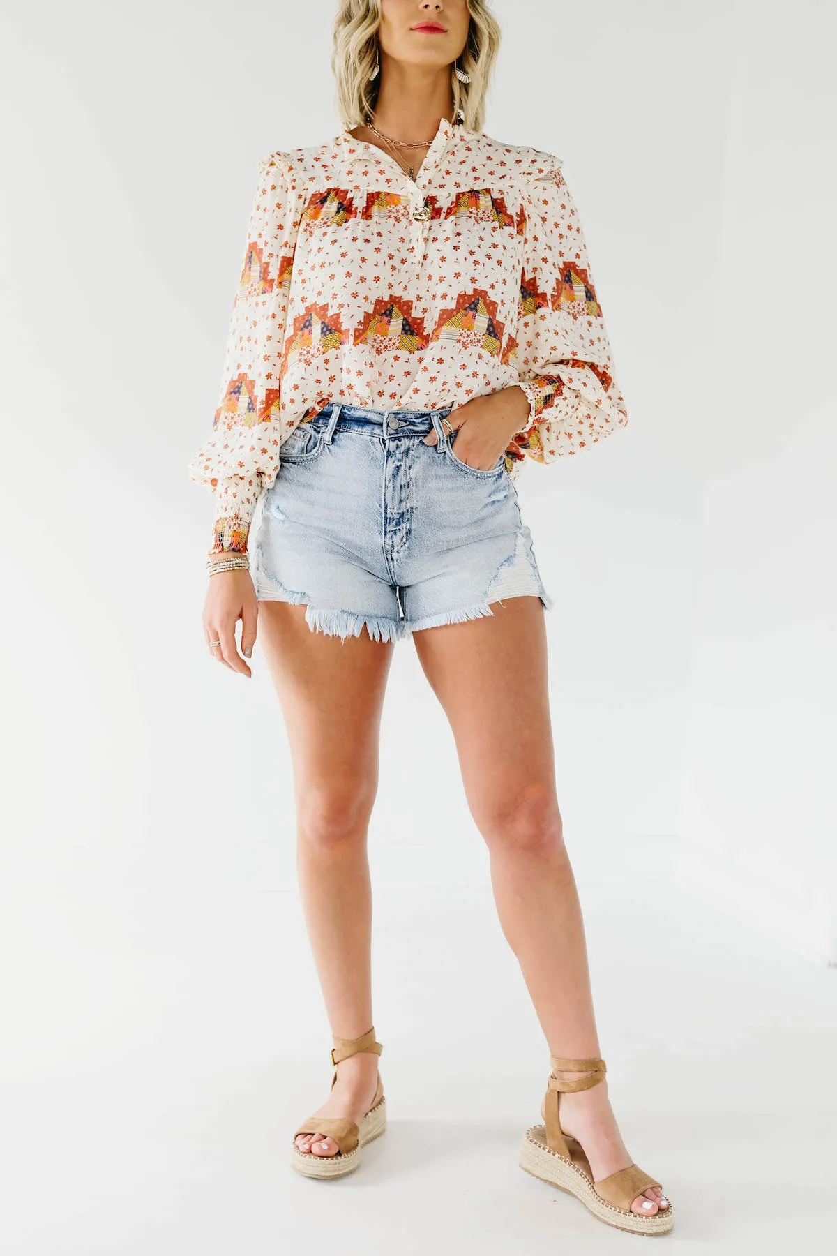Kan Can Distressed 11" High Rise Mom Shorts - KC7984M