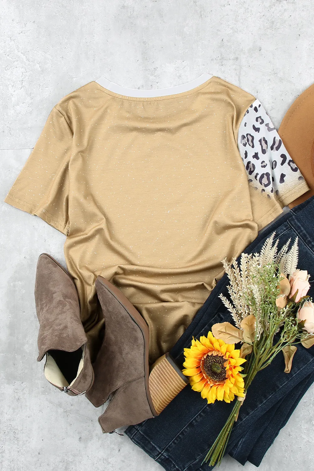 Khaki HALF HOOD HALF HOLY Graphic T Shirt