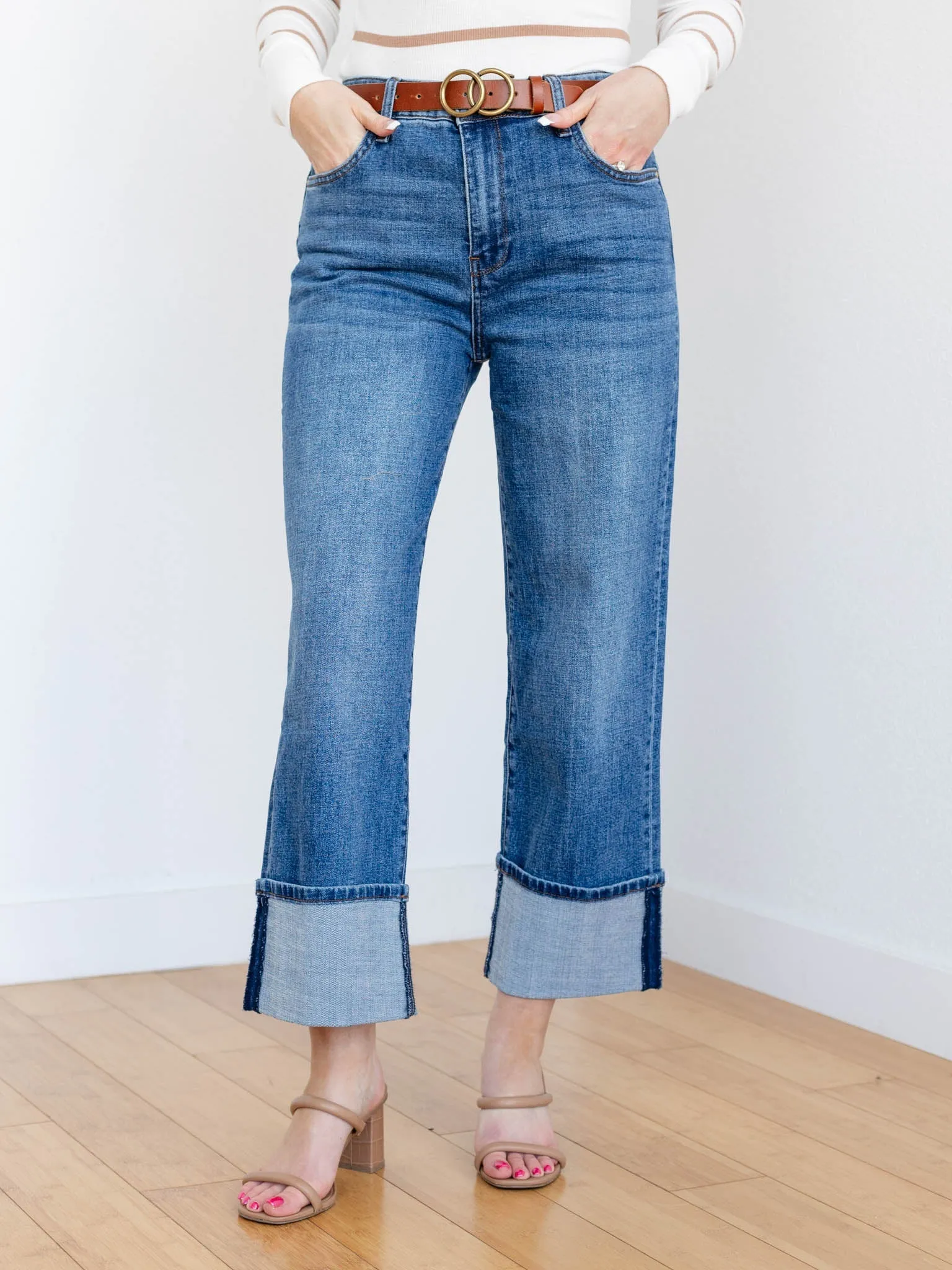 KUT Alert Sienna High Rise Wide Leg Cuffed