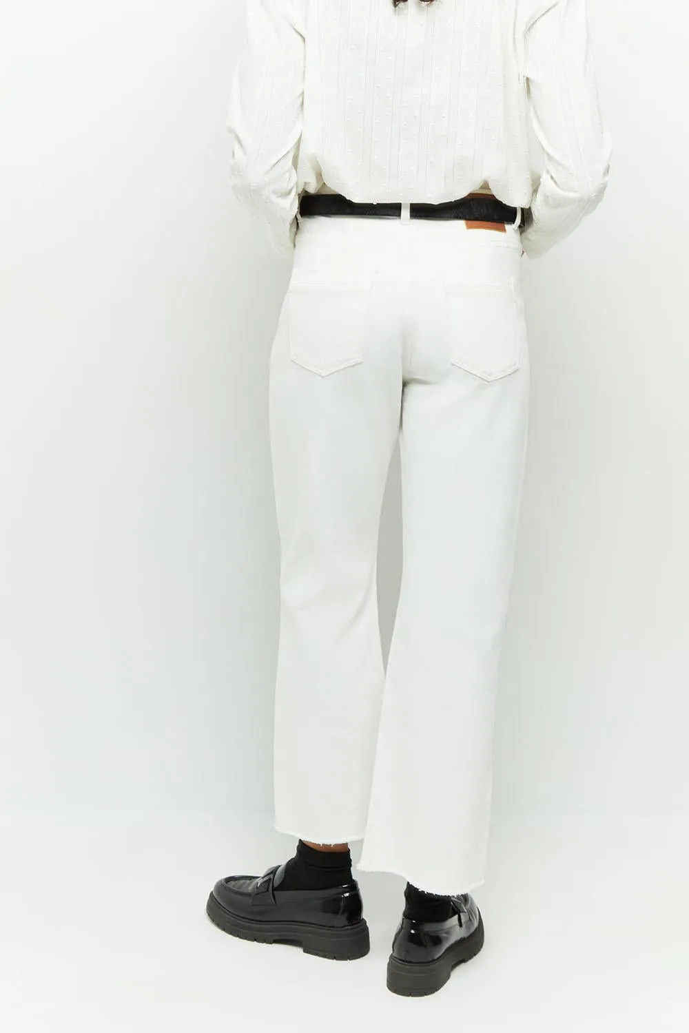 LE KARLIE - Jean bootcut blanc 7/8ème