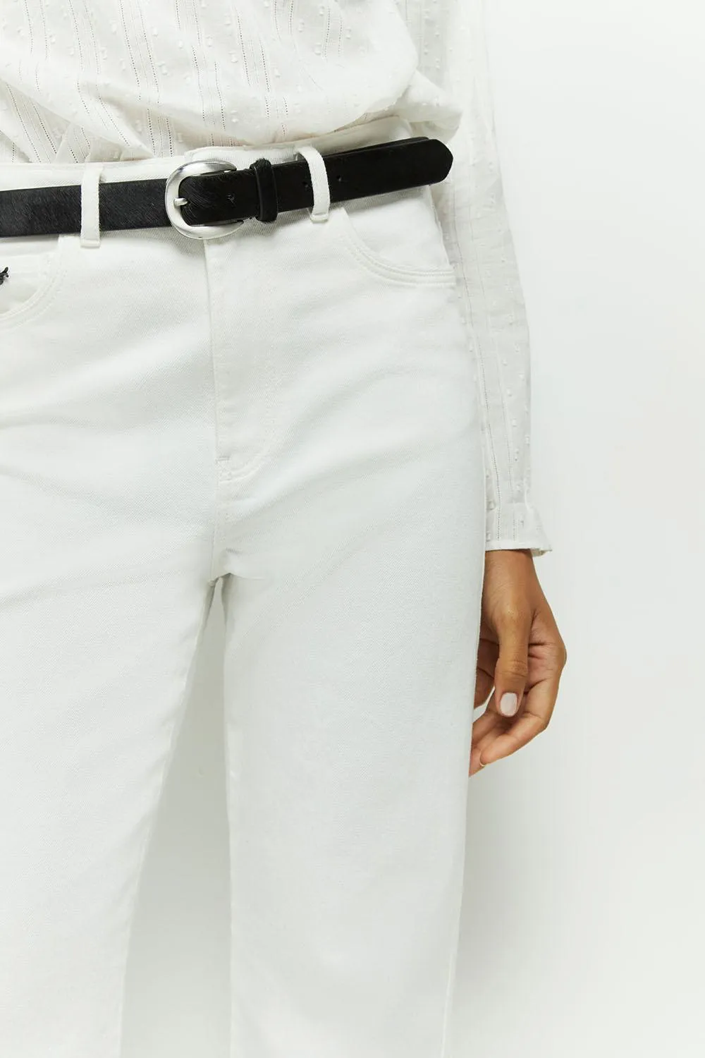 LE KARLIE - Jean bootcut blanc 7/8ème