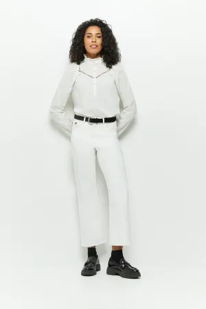 LE KARLIE - Jean bootcut blanc 7/8ème
