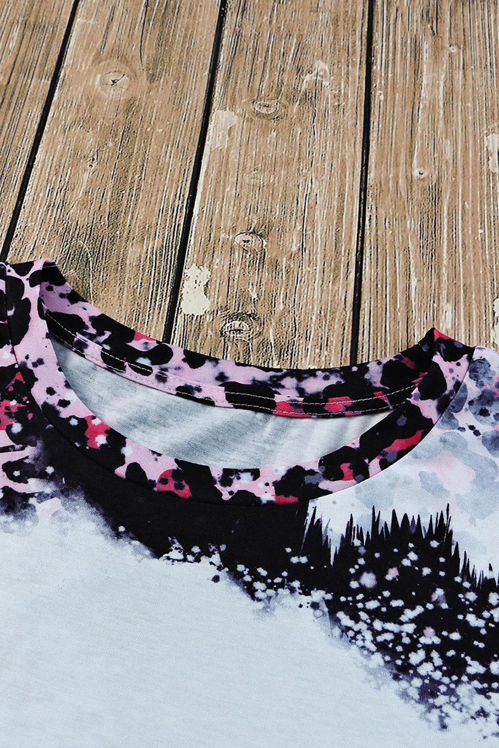 Leopard Dyed Bleached Blank Tee
