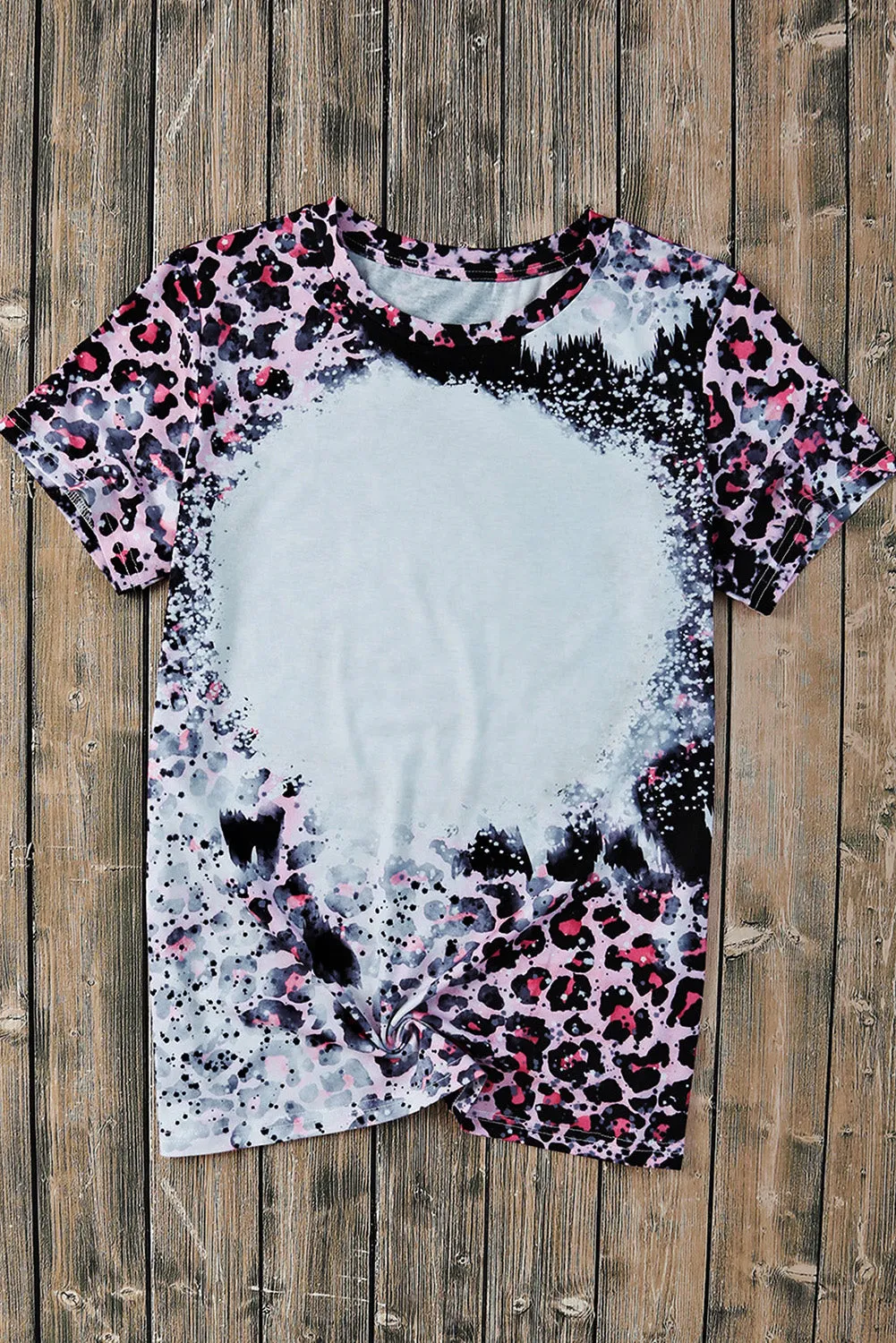 Leopard Dyed Bleached Blank Tee