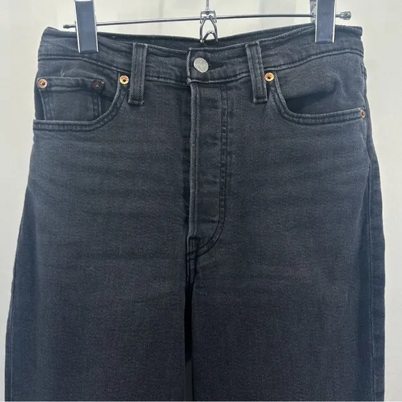 Levi’s Black Ribcage Boot Jeans High Rise Flare Size 28