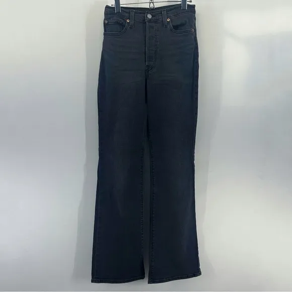 Levi’s Black Ribcage Boot Jeans High Rise Flare Size 28