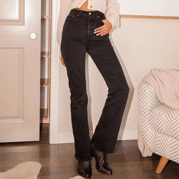 Levi’s Black Ribcage Boot Jeans High Rise Flare Size 28