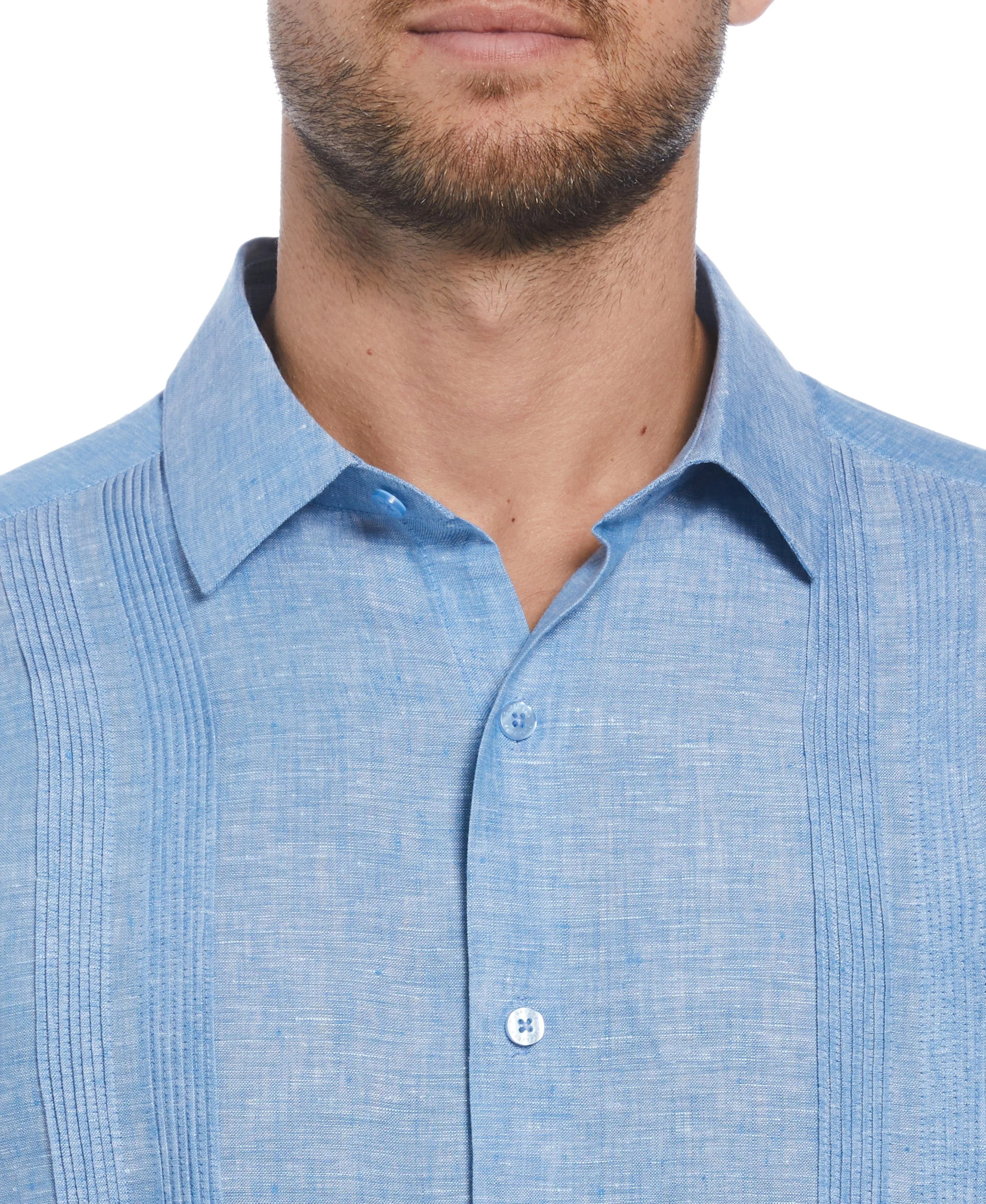 Linen Multi-Tuck Guayabera Shirt