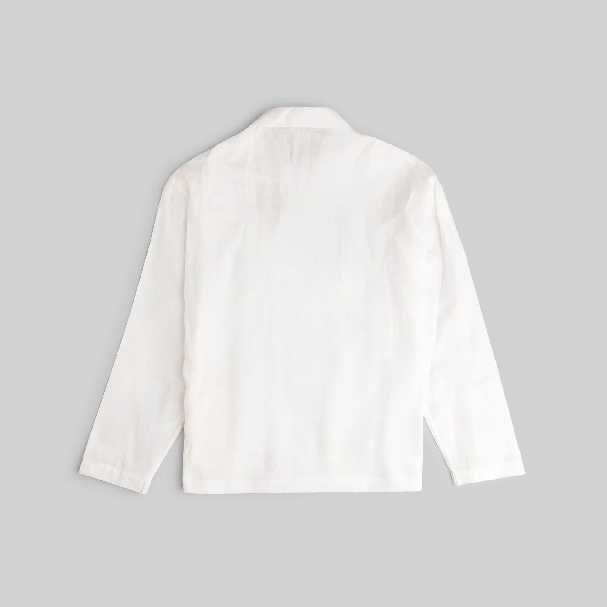 Linen Workshirt With Crochet Pockets