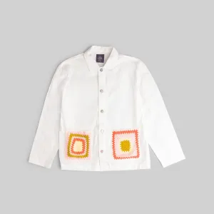 Linen Workshirt With Crochet Pockets