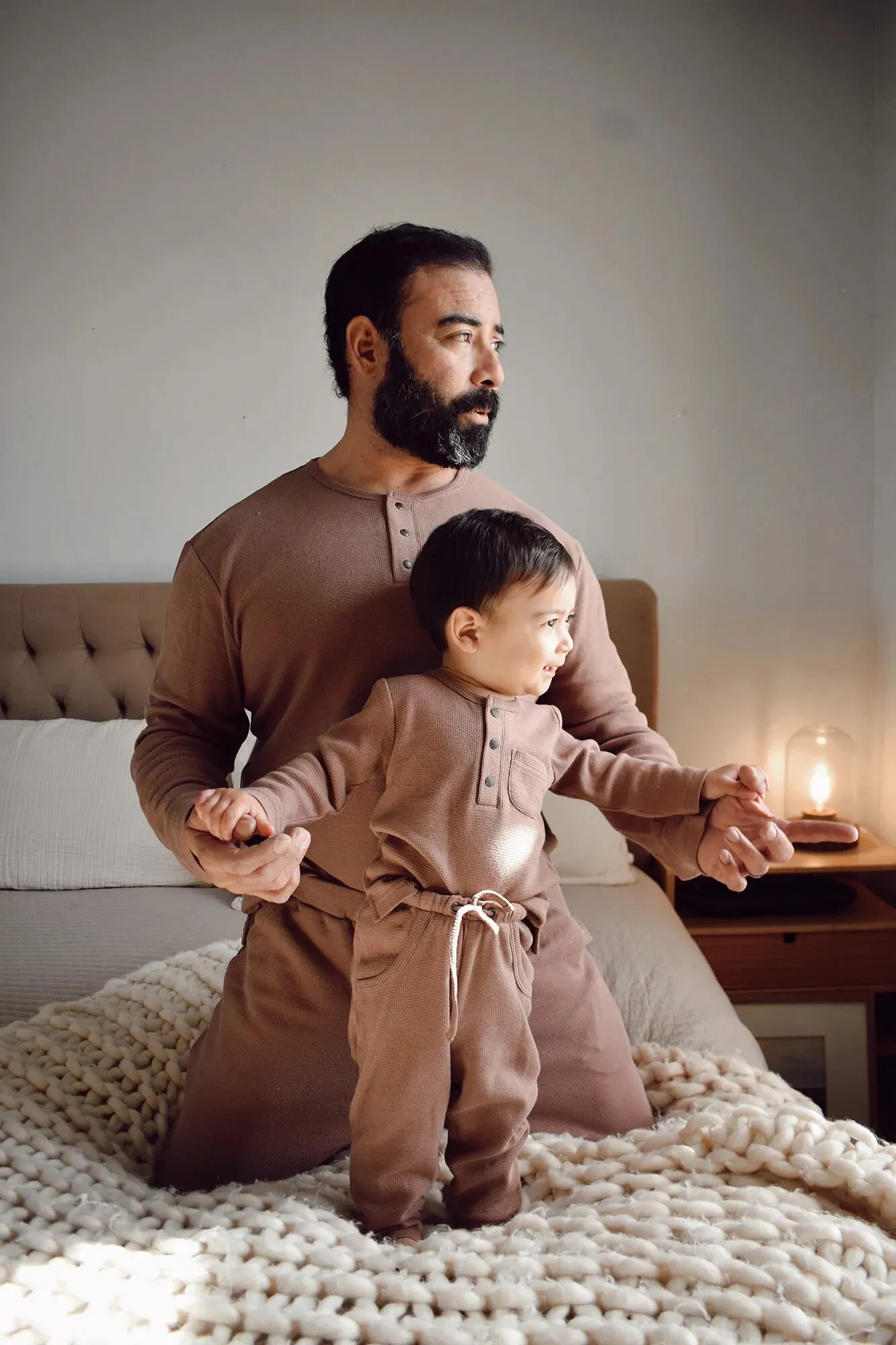 Lovedbaby - Thermal Henley & Jogger Set - Kids - Cocoa